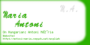 maria antoni business card